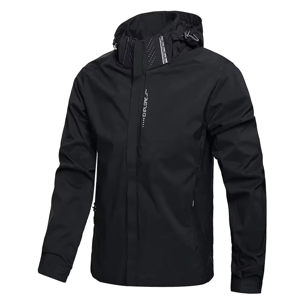Men's Waterproof Hooded Windbreaker Jacket