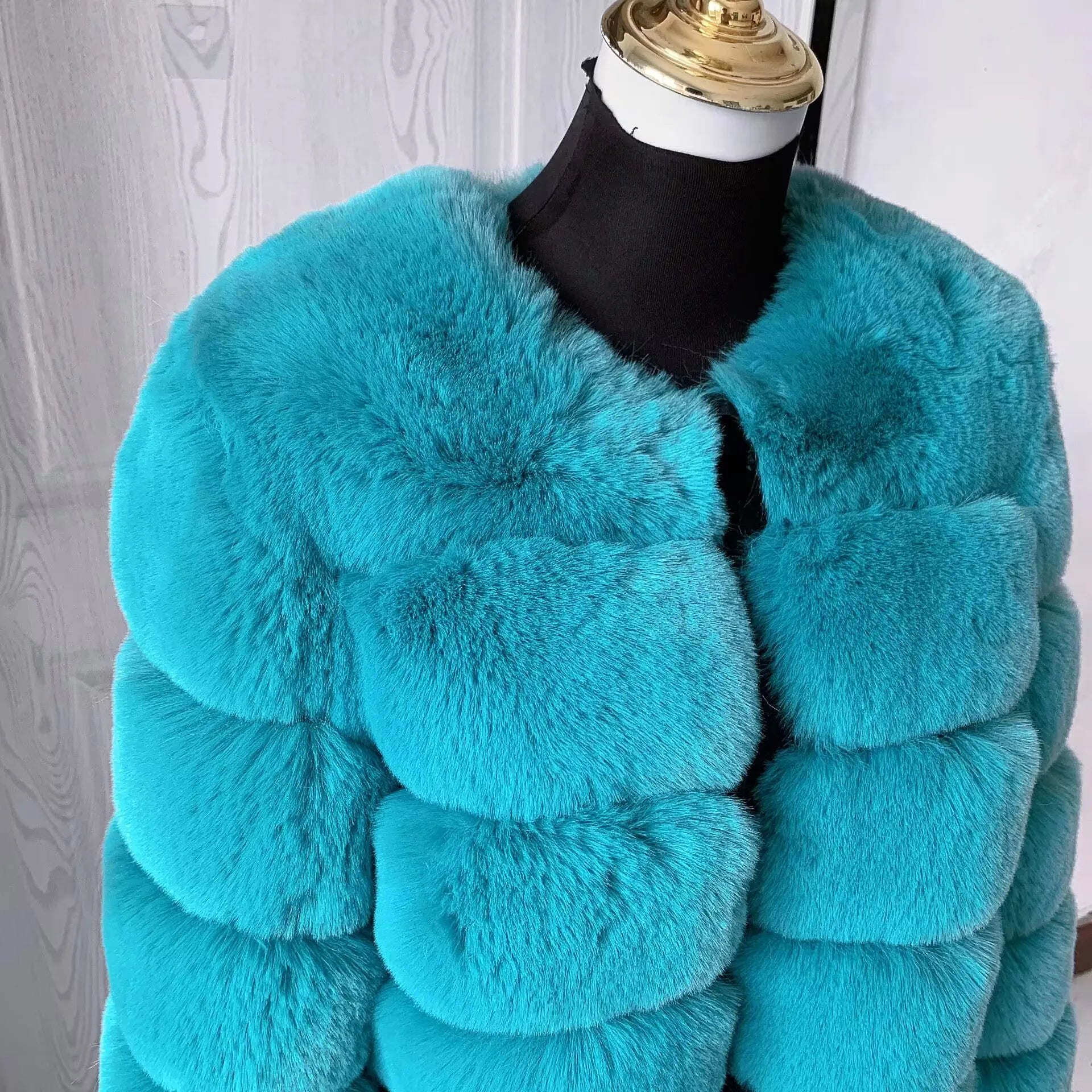 Elegant Winter Faux Fox Fur Crop Jacket