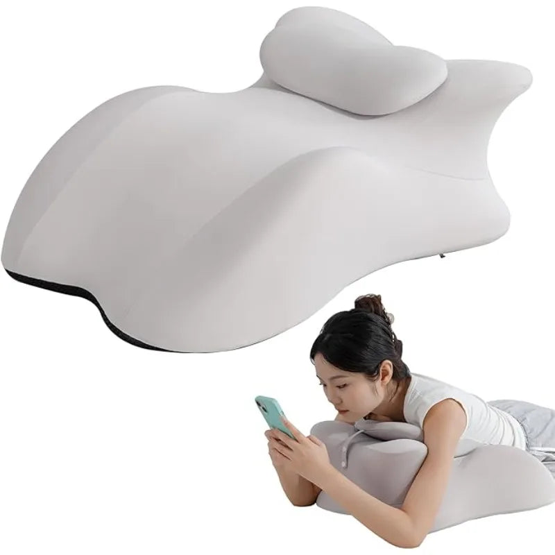 Adjustable Headrest Reading Pillow for Bed Adults - Memory Foam Back Support Wedge for Acid Reflux, Snoring & Legs
