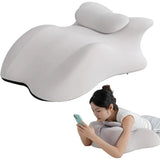 Adjustable Headrest Reading Pillow for Bed Adults - Memory Foam Back Support Wedge for Acid Reflux, Snoring & Legs