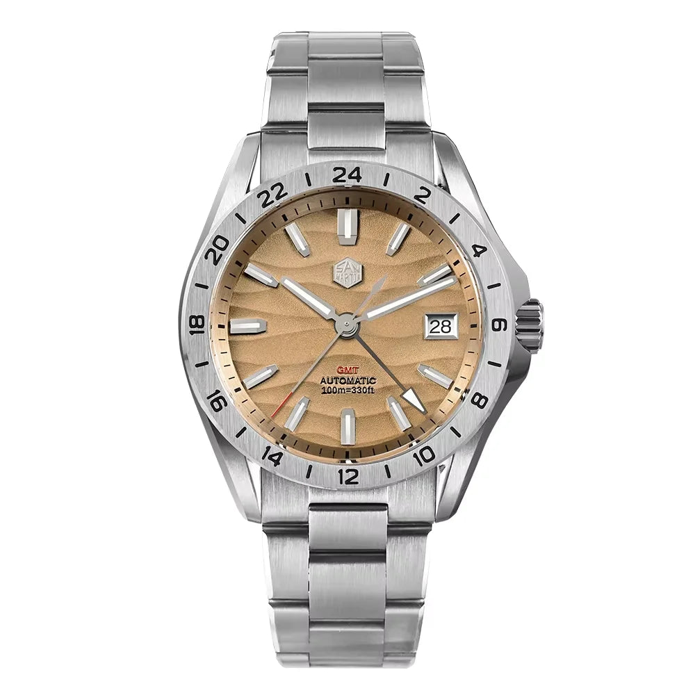 San Martin 39mm Desert Texture GMT Watch | NH34 Automatic