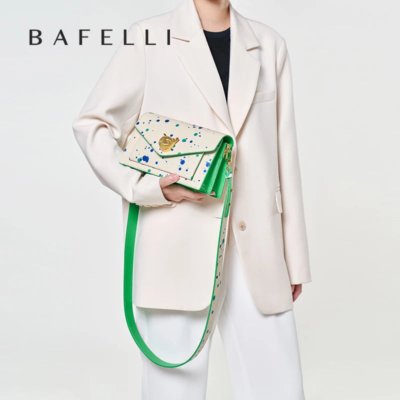 Bafelli Genuine Leather Flap Crossbody Bag – 2026 Collection