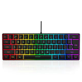 60% wired gaming keyboard, RGB backlight ultra compact mini keyboard, waterproof small compact 61 key keyboard for pc/Mac gamers