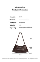 High End Fashion Handbag Messenger Bag with Large Inner Pocket, Popular Pure Hand Woven Bag for Women Tote Shoulder Underarm Bag