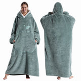 Extra Long Hooded Wearable Blanket