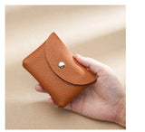 Custom Letters Fashion Women Short Wallet Genuine Leather Double Wallet Small Coin Purse Mini Credit Card Holder Key Storage Bag