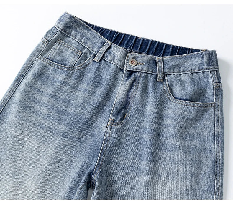 Men's Light Blue Straight-Leg Jeans