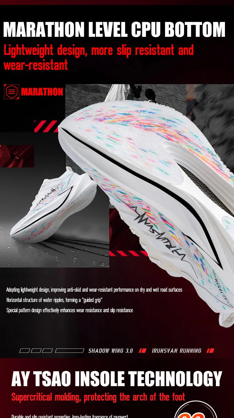 IRUNSVAN Carbon Plate Running Shoes with Cushioning and Rebound Suitable for Both Men and Women in Marathon Running 131