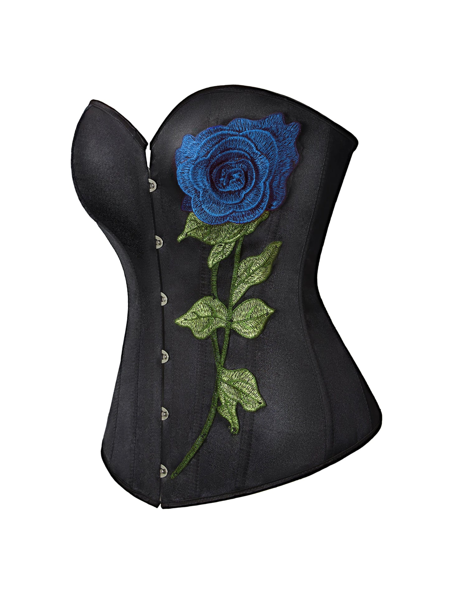 Floral Embroidered Lace-Up Corset Top
