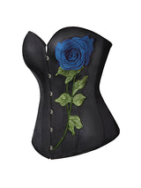 Floral Embroidered Lace-Up Corset Top