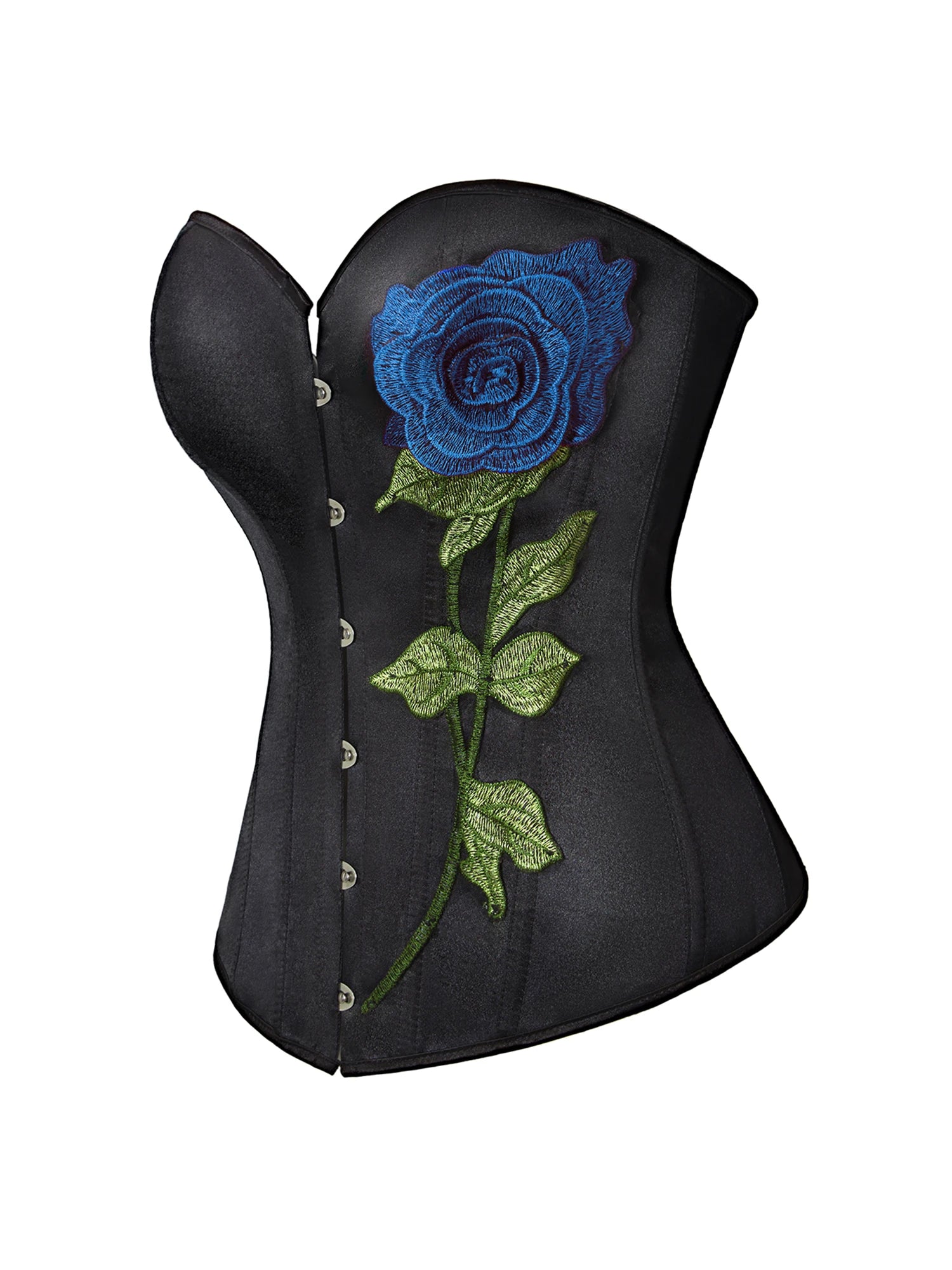 Floral Embroidered Lace-Up Corset Top