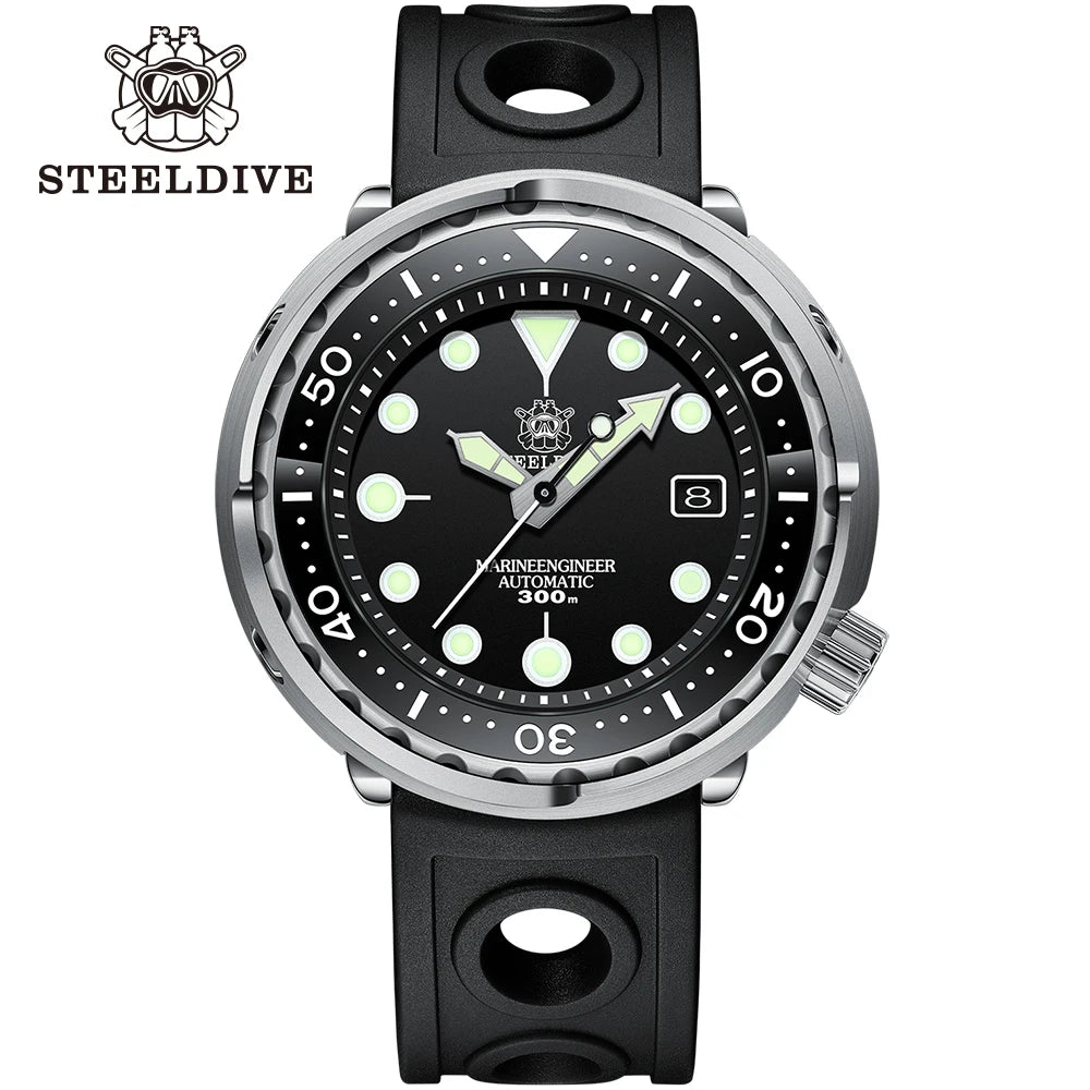 STEELDIVE SD1975 Luxury Auto Watches Men Dive Watch 300m Waterproof C3 Luminous Clock Sapphire Mirror NH35 Mechanical Wristwatch
