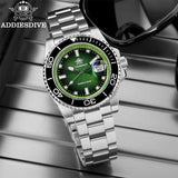 ADDIESDIVE Quartz Watch Men Ceramic Bezel 41mm Gradient Orange Dial AR Coated Glass Luminous Waterproof 200m Diving Watch New