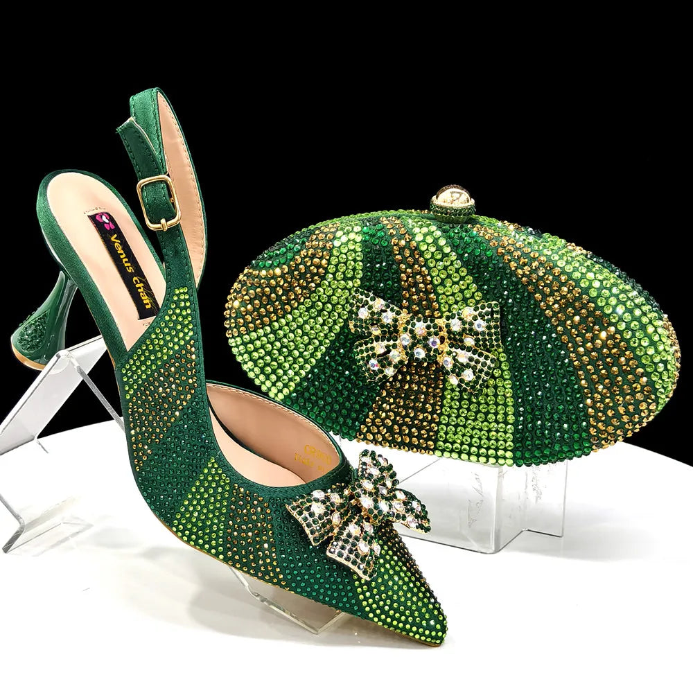 Venus Chan Pointed-Toe Heels & Handbag Set for Women