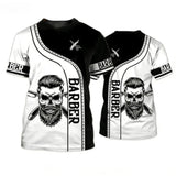 Men's Barber-Style Graphic Tee | Round Neck Short Sleeve