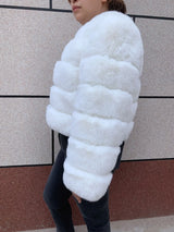 Elegant Winter Faux Fox Fur Crop Jacket