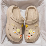 Summer Cartoon EVA Clogs for Women Thick Sole Non Slip Garden Beach Sandals Woman Fashion DIY Chunky Platform Sandalias De Mujer