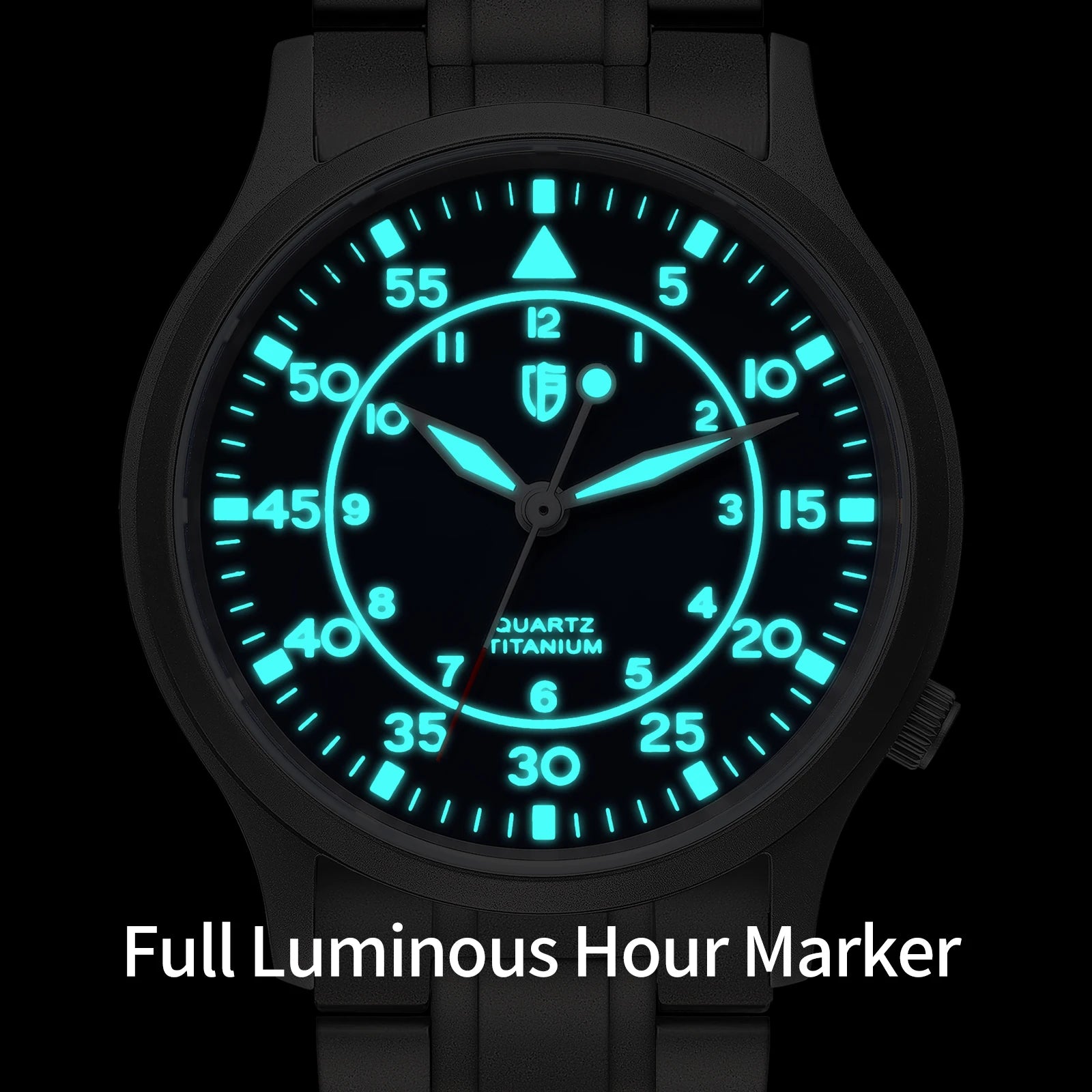BERNY Titanium Men Quartz Watch AR Coating Sapphire Fashion Wristwatch Luminous VH31 Ultra-thin Wristwatch Waterproof 5ATM Watch