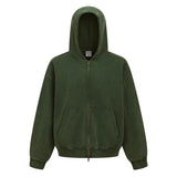 New Autumn and Winter Cashmere Zip Up Jacket Streetwear Casual Oversized Acid Washed Wax Printed Hooded Fleece Zipper Hoodie