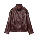 MUJER Faux Leather Windbreaker Jackets for Women Fashion Jacket Woman Warm Winter Women's Coat Outerwears Overcoat Female