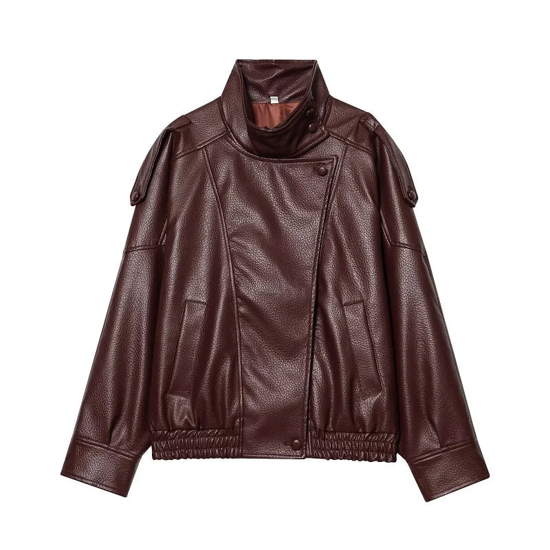 MUJER Faux Leather Windbreaker Jackets for Women Fashion Jacket Woman Warm Winter Women's Coat Outerwears Overcoat Female