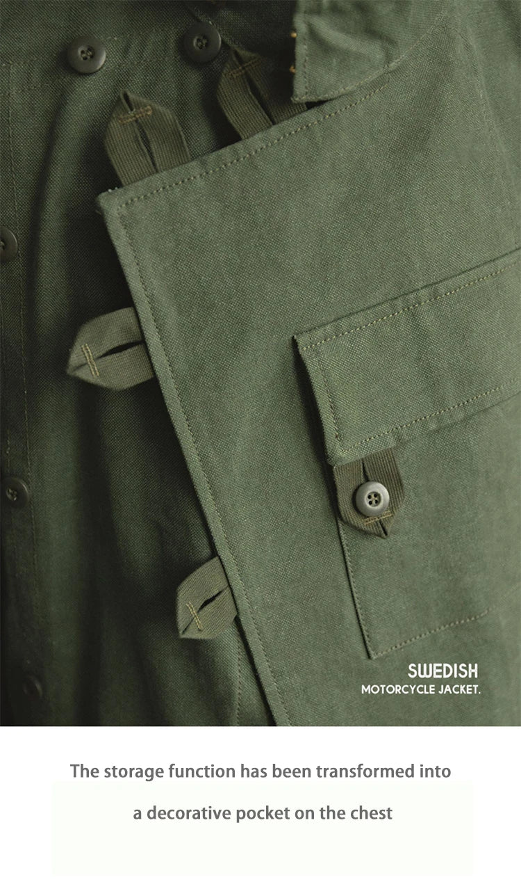 Swedish Dispatch Rider Jacket – Men's Vintage Canvas Coat