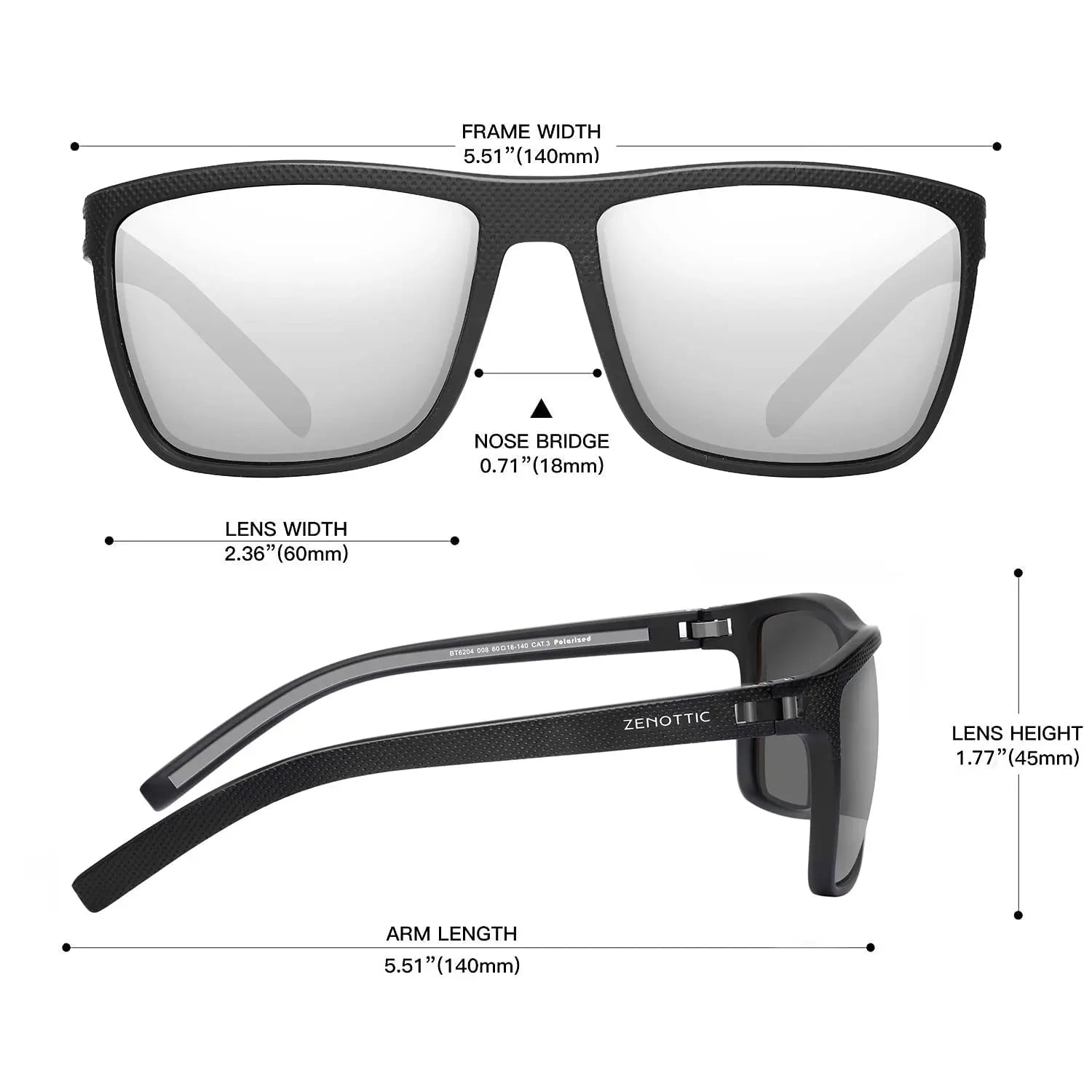 Zenottic Men's Polarized Sunglasses – UV400 TR90 Frame