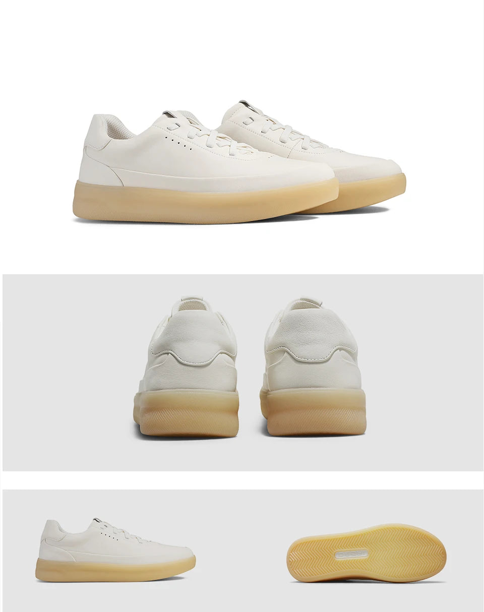 DESAI shoes men's leather shoes men's shoes casual shoes with light soft sole small white shoes men
