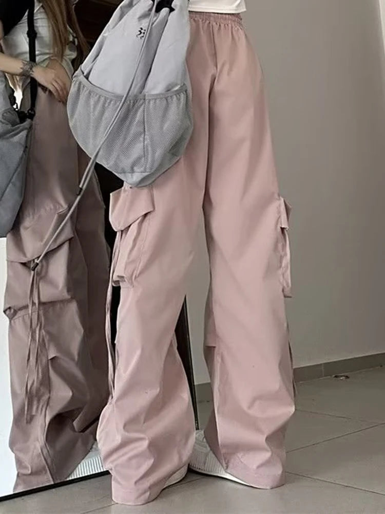 Women's High-Waisted Drawstring Straight-Leg Pants