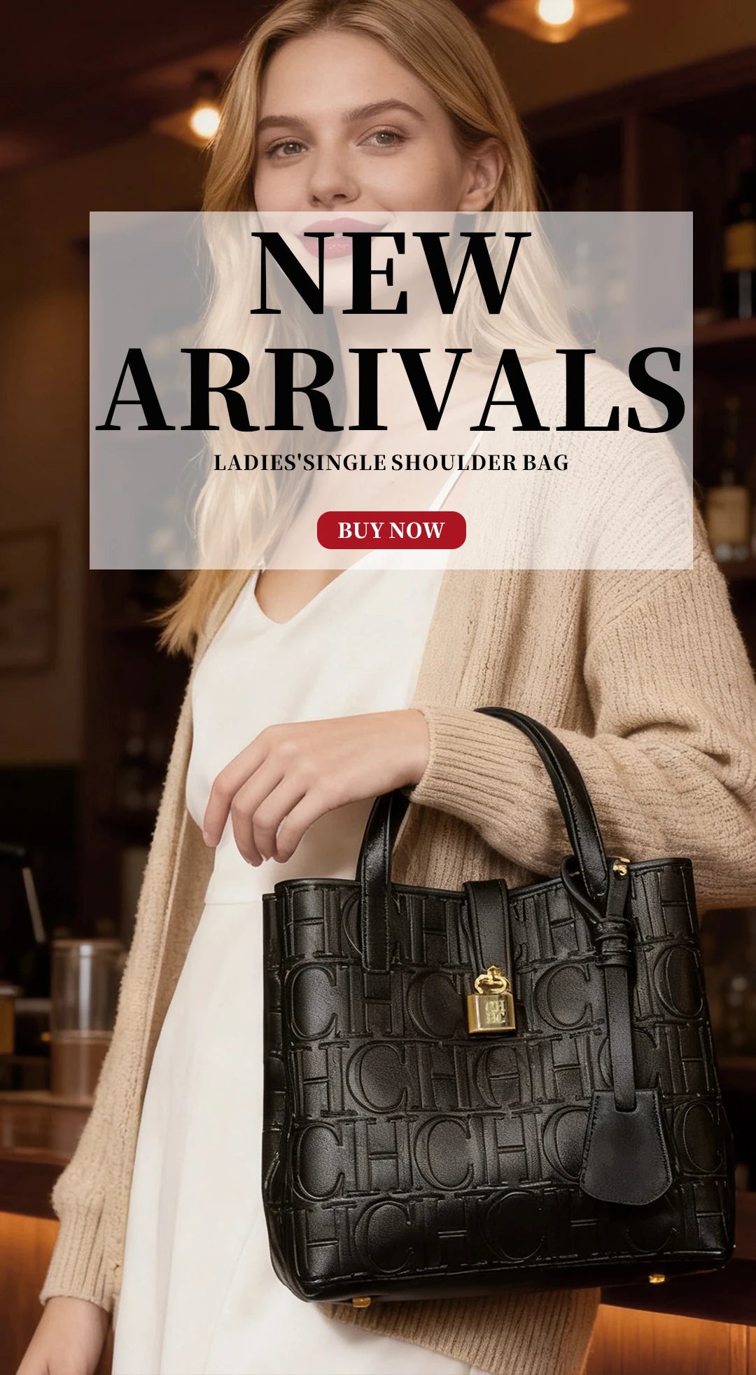 Embossed Letter Print Crossbody & Large Capacity Tote
