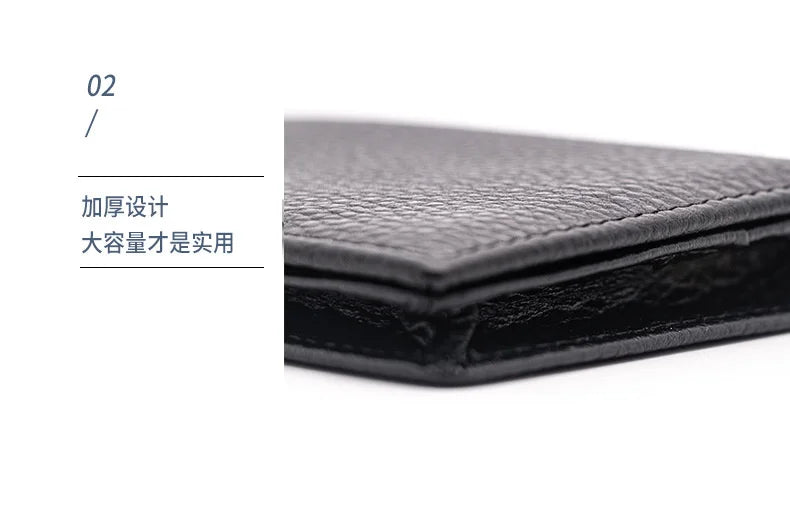 Dropshipping Custom Name Genuine Leather Men Women Business Card Holder Bifold Credit Card Case With ID Window