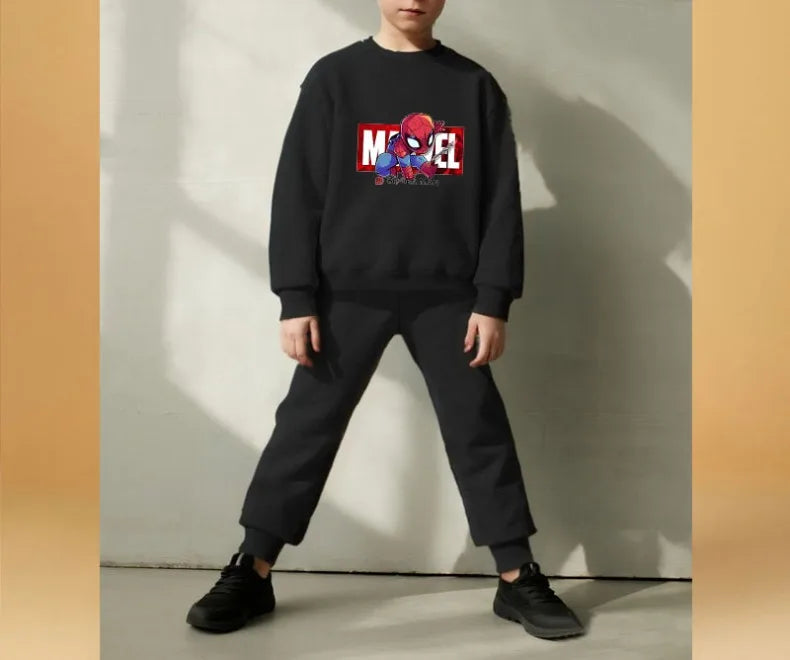Anime Spiderman Printed Boys Sweatshirt Sets Spring/autumn Kids O Neck Hoodies Pants Two Piece Child Long Sleeve Clothes Set New