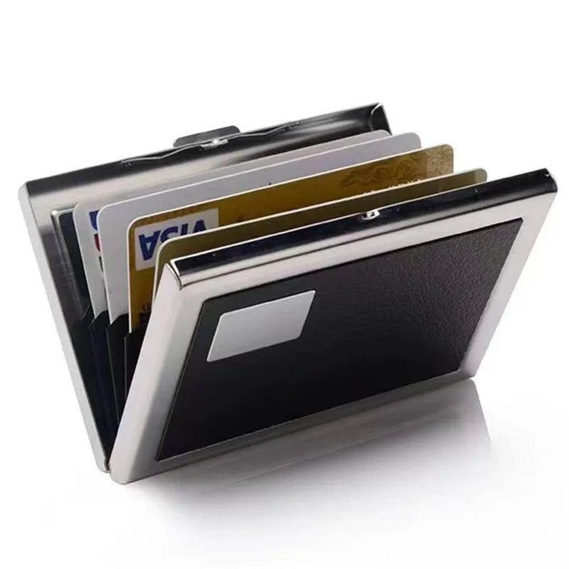 Fashion Aluminum Anti Magnetic Card Holder Women Men Metal Credit Card Business Card Holders Organizer Purse Wallet