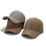 Unisex Checkered Baseball Cap with Adjustable Strap