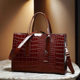 Luxury Vintage Crocodile Pattern Tote