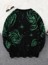 Men's Abstract Star Knit Crew Neck Sweater