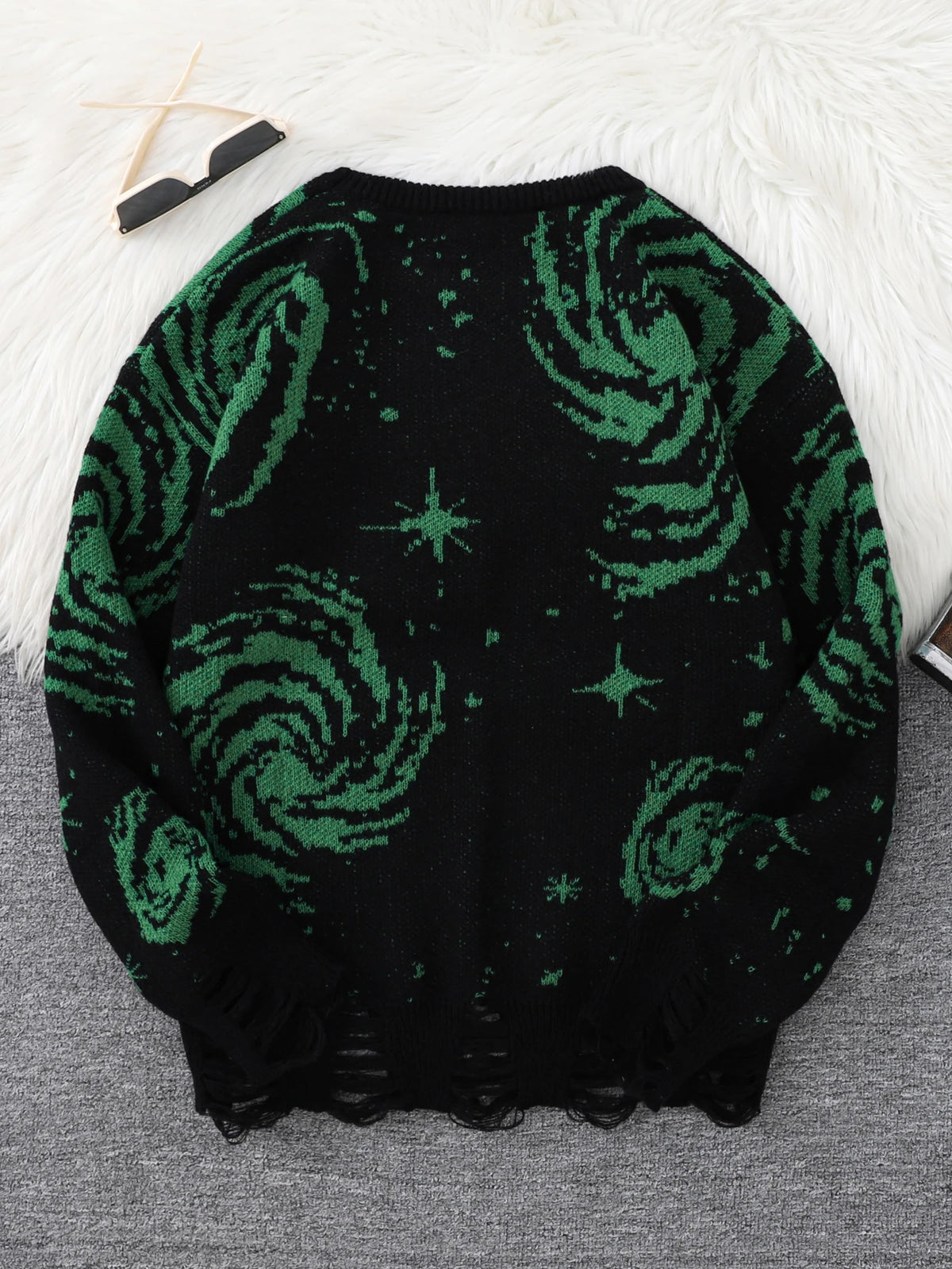 Men's Abstract Star Knit Crew Neck Sweater