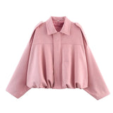 ETJ Women's Suede Lapel Shoulder Jacket – Spring 2026