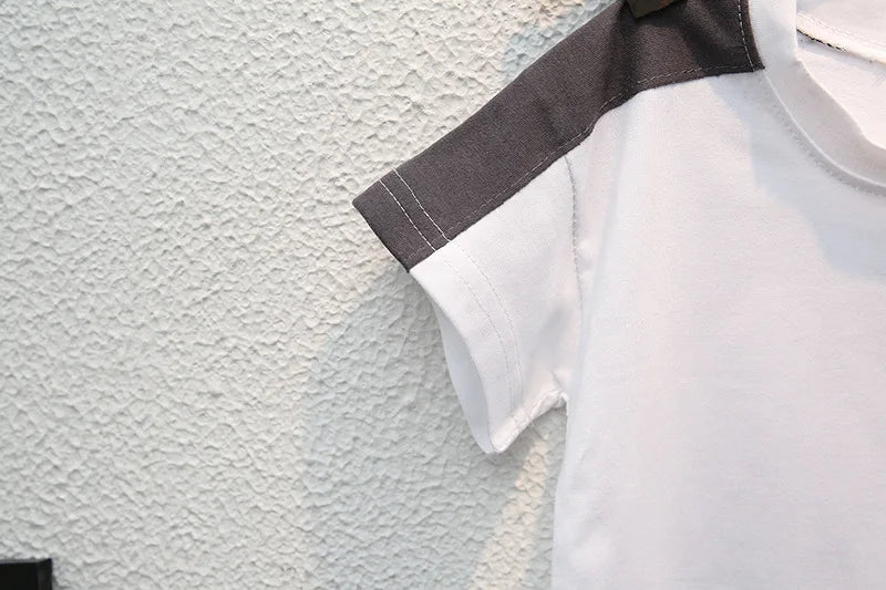 Boys' Summer Cotton Letter Print Set