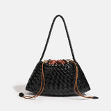 High End Fashion Handbag Messenger Bag with Large Inner Pocket, Popular Pure Hand Woven Bag for Women Tote Shoulder Underarm Bag