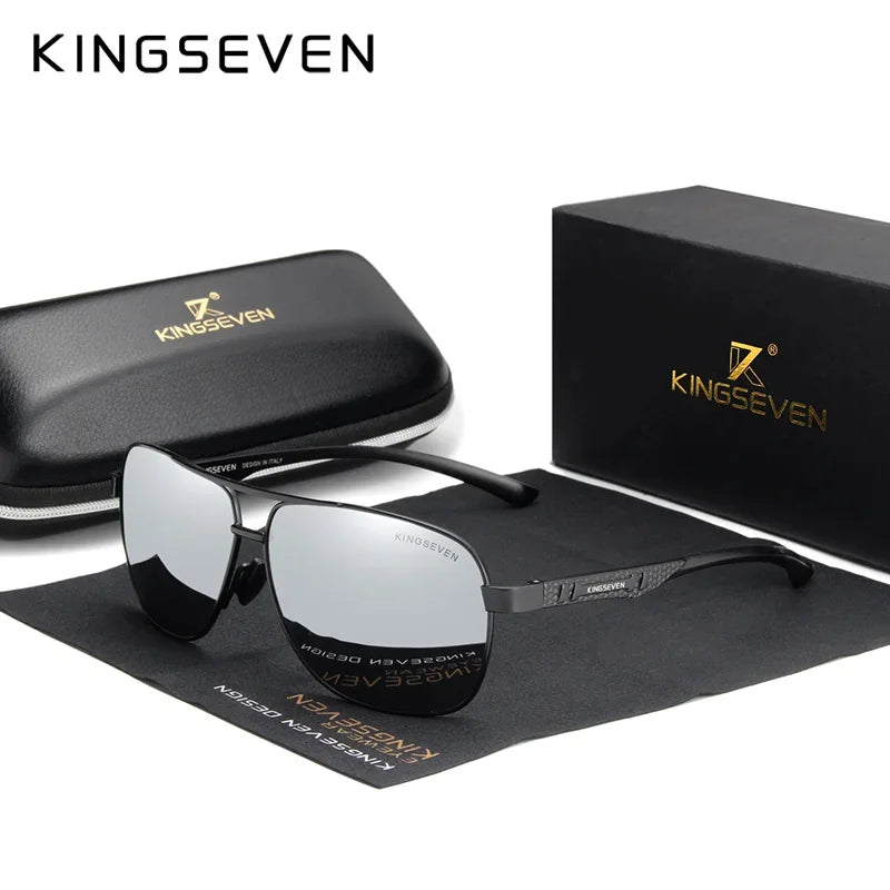KINGSEVEN Brand Classic Male Sunglasses Men Fashion Polarized UV400 Retro Glasses Outdoor Driving Causal High Quality Eyewear