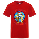 Summer Men's High Quality LOS POLLOS Hermanos Funny Printed T-Shirt Casual Cotton Breathable Tshirt Chicken Brothers Tees Top