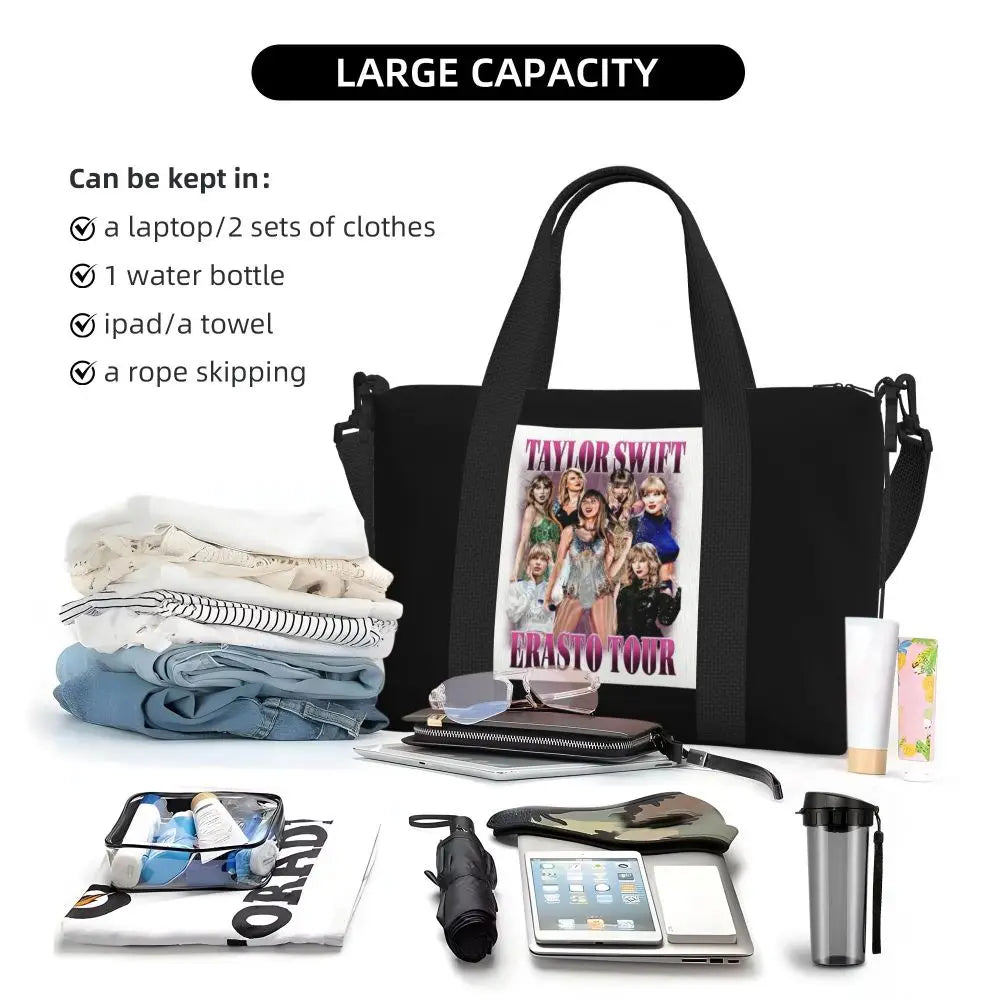 Custom The Eras Tour 1989 Taylor's Swift's American Pop Singer Tote Bag Women Large Capacity Beach Gym Travel Bags