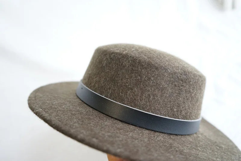 Wool Felt Fedora & Boater Hat – Wide Brim, Unisex