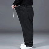 Men's Plus Size Straight-Leg Elastic Waist Jeans