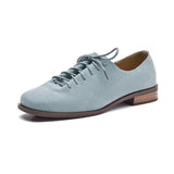 AIYUQI Women's Genuine Leather Lace-Up Oxford Loafers