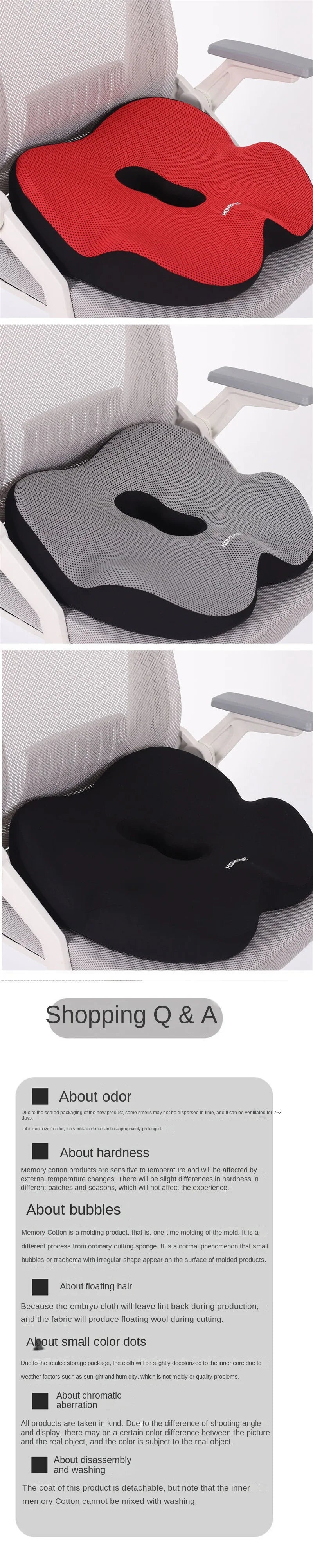Pelvic Tilt Correction Seat Cushion, Memory Cotton Butt Cushion, Buttocks Chair, Home, Office, Car Cushion, Thickened Seat Cushi