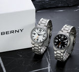 BERNY Full Titanium Watches for Men Super Luminous Sapphire Sports Field Quartz Men's Watch VH31 Wristwatch 5ATM Easy Read