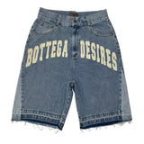 Harajuku Retro Letter Embroidery Denim Shorts
