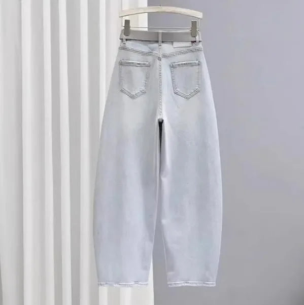 Spring Summer Loose Wide Leg High Waist Denim Jeans
